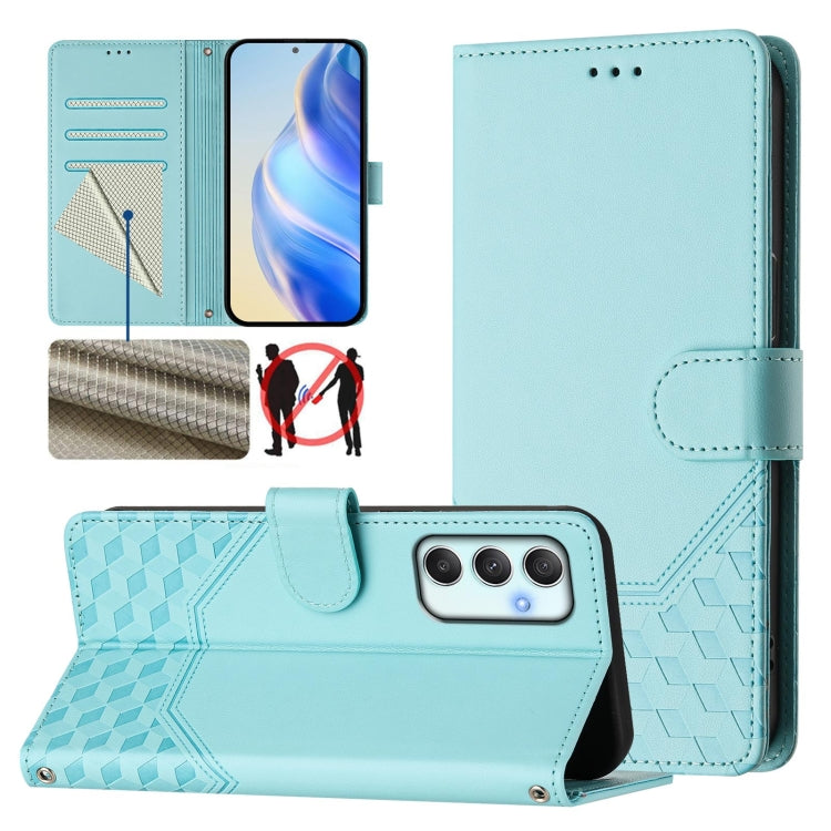 Custodia per telefono in pelle con stampa a nido d'ape e protezione RFID, For Samsung Galaxy A34 5G, For Samsung Galaxy A54 5G, For Samsung Galaxy A13 5G / 4G / A04s / A04, For Samsung Galaxy A22 5G / F42