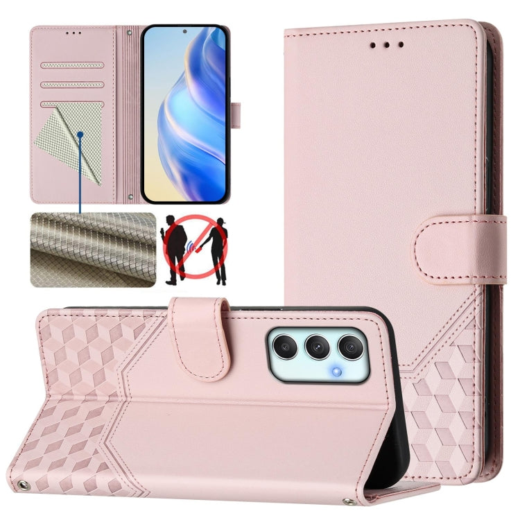 Custodia per telefono in pelle con stampa a nido d'ape e protezione RFID, For Samsung Galaxy A34 5G, For Samsung Galaxy A54 5G, For Samsung Galaxy A13 5G / 4G / A04s / A04, For Samsung Galaxy A22 5G / F42