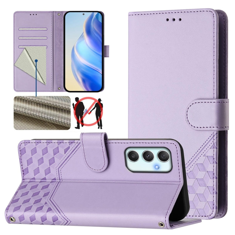 Custodia per telefono in pelle con stampa a nido d'ape e protezione RFID, For Samsung Galaxy A34 5G, For Samsung Galaxy A54 5G, For Samsung Galaxy A13 5G / 4G / A04s / A04, For Samsung Galaxy A22 5G / F42