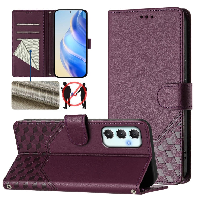 Custodia per telefono in pelle con stampa a nido d'ape e protezione RFID, For Samsung Galaxy A34 5G, For Samsung Galaxy A54 5G, For Samsung Galaxy A13 5G / 4G / A04s / A04, For Samsung Galaxy A22 5G / F42