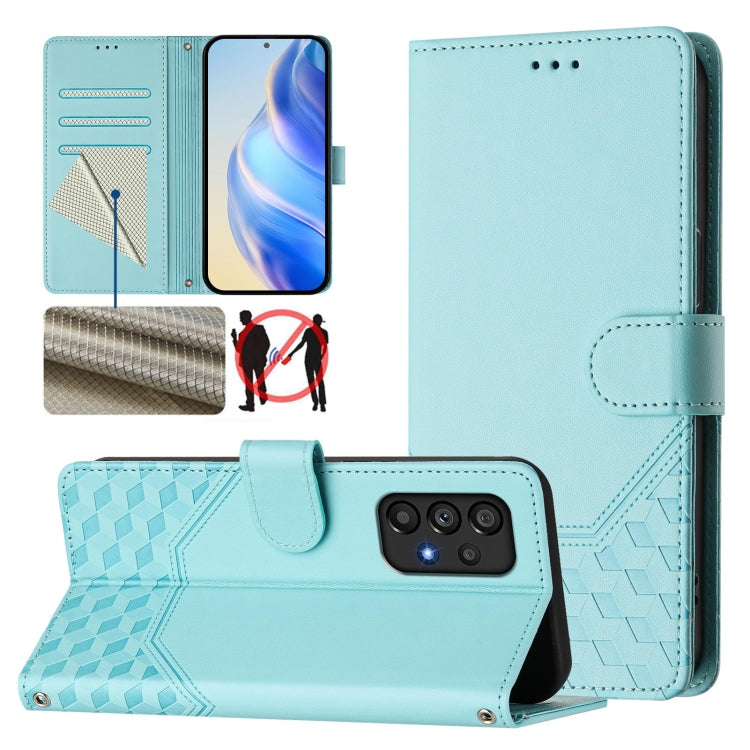 Custodia per telefono in pelle con stampa a nido d'ape e protezione RFID, For Samsung Galaxy A53 5G, For Samsung Galaxy A73 5G, For Samsung Galaxy A03 Core, For Samsung Galaxy A33 5G