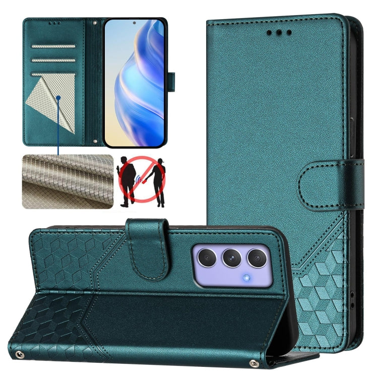 Custodia per telefono in pelle con stampa a nido d'ape e protezione RFID, For Samsung Galaxy A34 5G, For Samsung Galaxy A54 5G, For Samsung Galaxy A13 5G / 4G / A04s / A04, For Samsung Galaxy A22 5G / F42