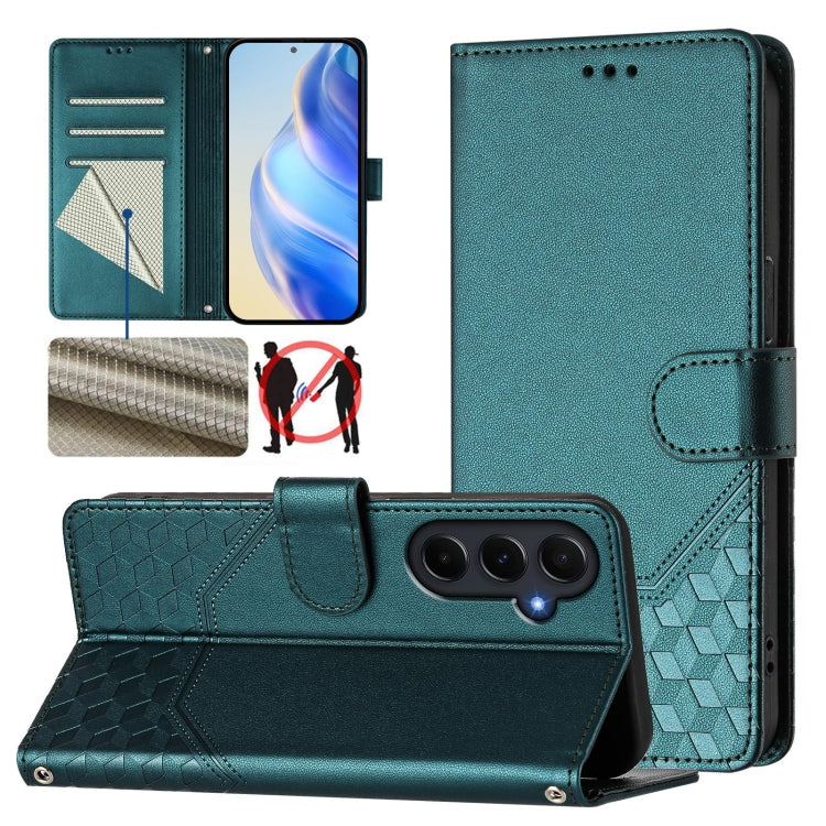 Custodia per telefono in pelle con stampa a nido d'ape e protezione RFID, For Samsung Galaxy A06, For Samsung Galaxy XCover7 Pro, For Samsung Galaxy A15 5G / 4G, For Samsung Galaxy A55 5G Global