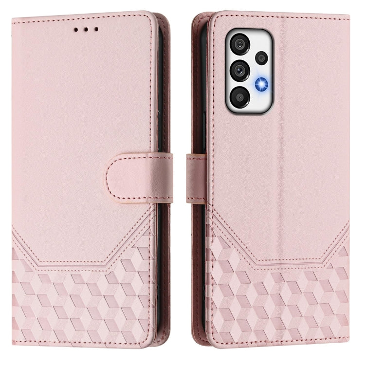 Custodia per telefono in pelle con stampa a nido d'ape e protezione RFID, For Samsung Galaxy A53 5G, For Samsung Galaxy A73 5G, For Samsung Galaxy A03 Core, For Samsung Galaxy A33 5G