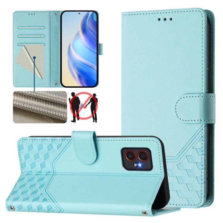 Custodia per telefono in pelle con stampa a nido d'ape e protezione RFID, For Samsung Galaxy A06, For Samsung Galaxy XCover7 Pro, For Samsung Galaxy A15 5G / 4G, For Samsung Galaxy A55 5G Global