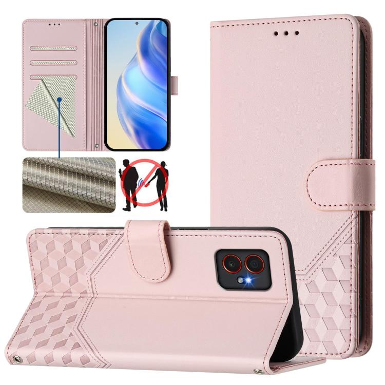 Custodia per telefono in pelle con stampa a nido d'ape e protezione RFID, For Samsung Galaxy A06, For Samsung Galaxy XCover7 Pro, For Samsung Galaxy A15 5G / 4G, For Samsung Galaxy A55 5G Global