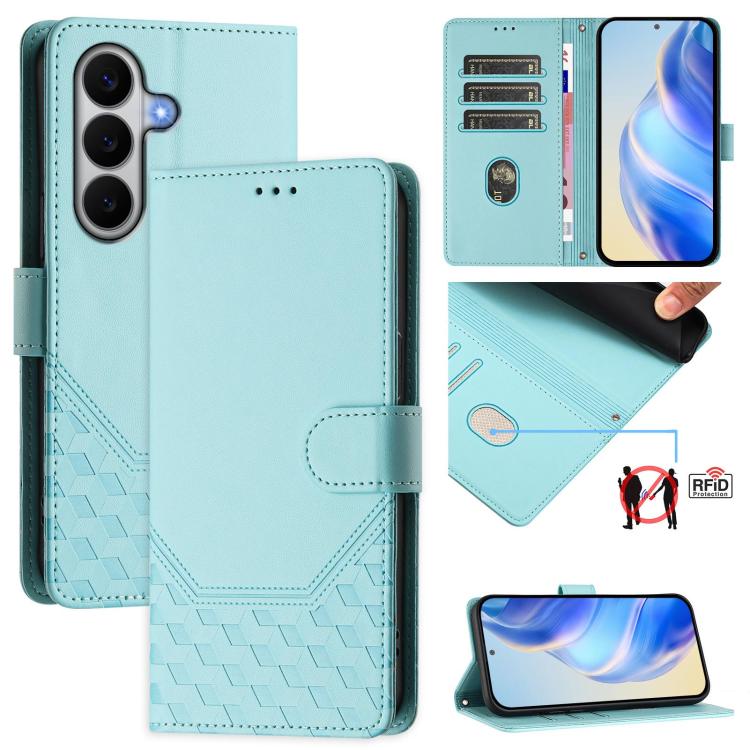 Custodia per telefono in pelle con stampa a nido d'ape e protezione RFID, For Galaxy A27 5G, For Samsung Galaxy A17 4G, For Samsung Galaxy A07 4G, For Samsung Galaxy A06 5G / 4G