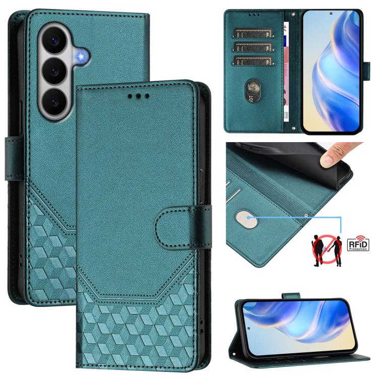 Custodia per telefono in pelle con stampa a nido d'ape e protezione RFID, For Galaxy A27 5G, For Samsung Galaxy A17 4G, For Samsung Galaxy A07 4G, For Samsung Galaxy A06 5G / 4G