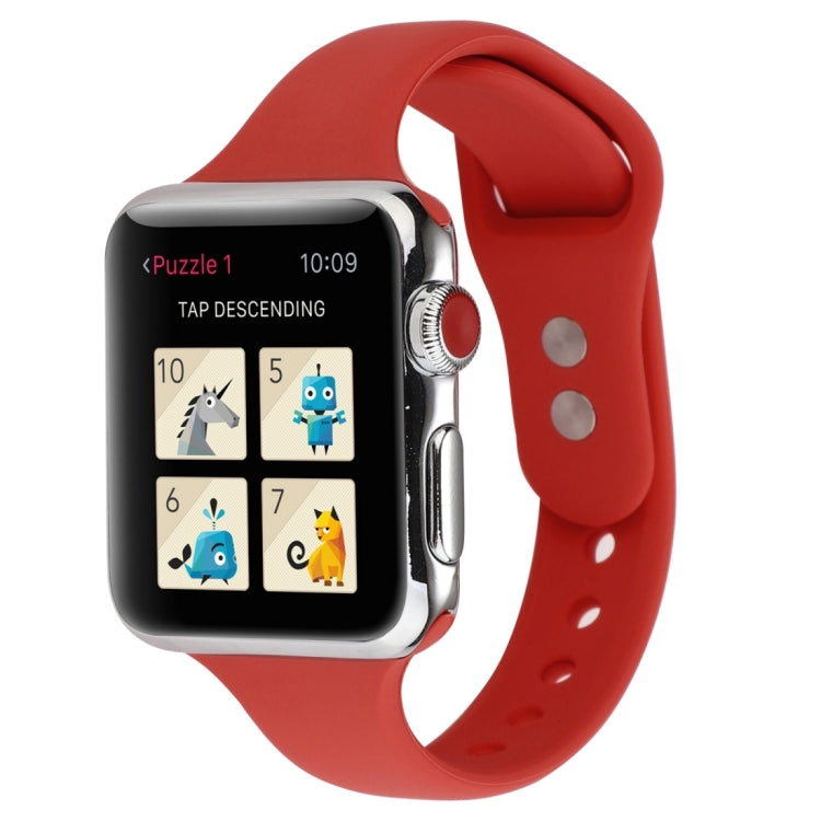 Cinturino da polso sostitutivo con doppia fibbia in silicone sottile, For Apple Watch 5 & 4 44mm / 3 & 2 & 1 42mm