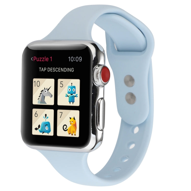 Cinturino da polso sostitutivo con doppia fibbia in silicone sottile, For Apple Watch 5 & 4 44mm / 3 & 2 & 1 42mm