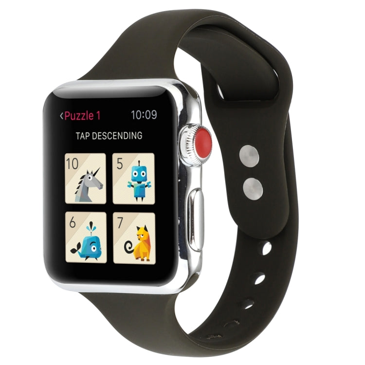 Cinturino da polso sostitutivo con doppia fibbia in silicone sottile, For Apple Watch 5 & 4 44mm / 3 & 2 & 1 42mm