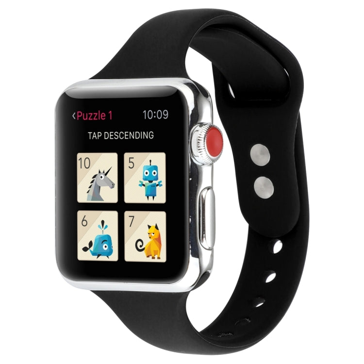 Cinturino da polso sostitutivo con doppia fibbia in silicone sottile, For Apple Watch 5 & 4 44mm / 3 & 2 & 1 42mm