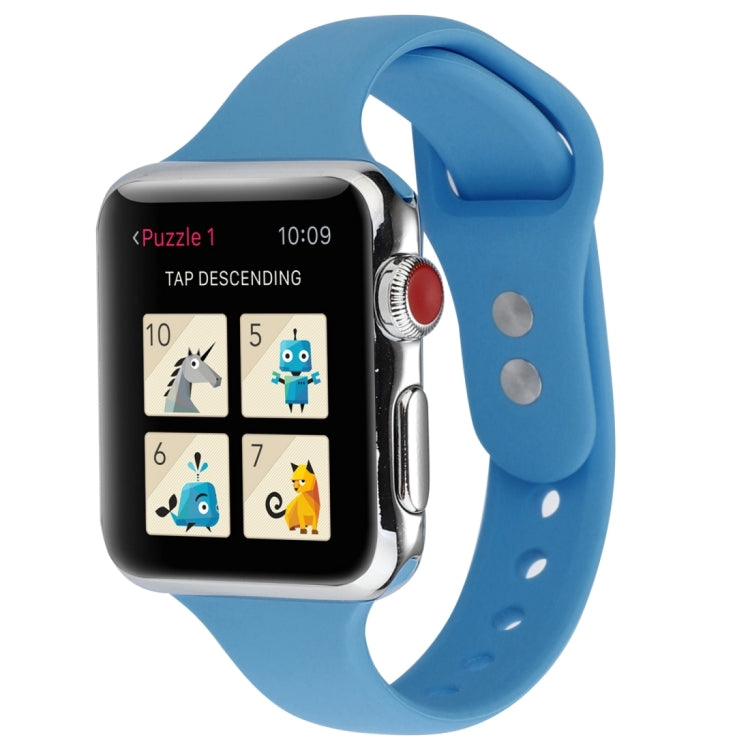 Cinturino da polso sostitutivo con doppia fibbia in silicone sottile, For Apple Watch 5 & 4 44mm / 3 & 2 & 1 42mm