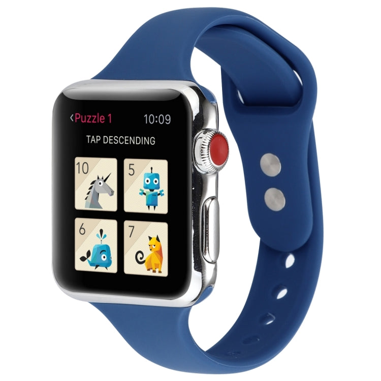 Cinturino da polso sostitutivo con doppia fibbia in silicone sottile, For Apple Watch 5 & 4 44mm / 3 & 2 & 1 42mm