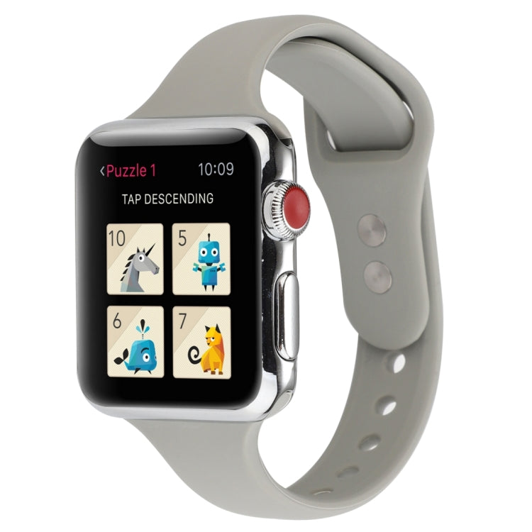 Cinturino da polso sostitutivo con doppia fibbia in silicone sottile, For Apple Watch 5 & 4 44mm / 3 & 2 & 1 42mm