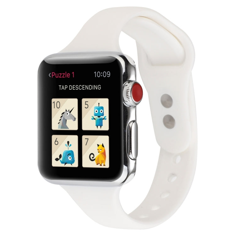 Cinturino da polso sostitutivo con doppia fibbia in silicone sottile, For Apple Watch 5 & 4 44mm / 3 & 2 & 1 42mm