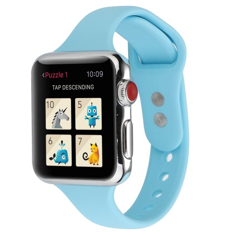 Cinturino da polso sostitutivo con doppia fibbia in silicone sottile, For Apple Watch 5 & 4 44mm / 3 & 2 & 1 42mm