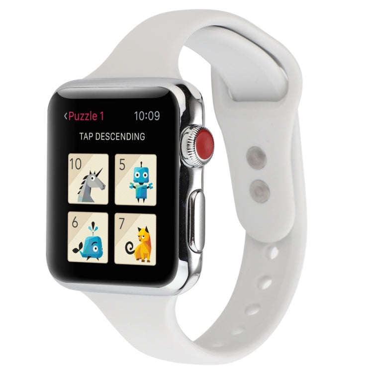Cinturino da polso sostitutivo con doppia fibbia in silicone sottile, For Apple Watch 5 & 4 44mm / 3 & 2 & 1 42mm