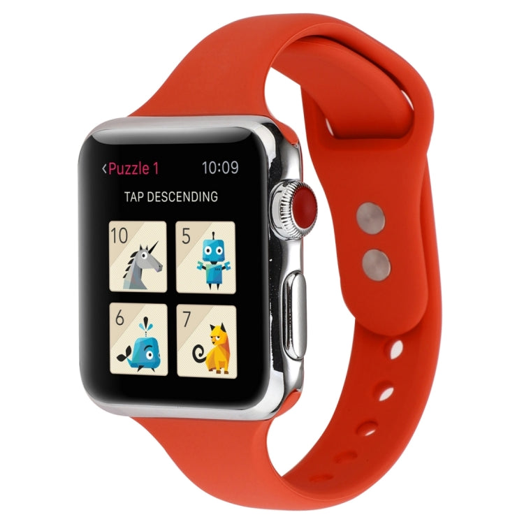 Cinturino da polso sostitutivo con doppia fibbia in silicone sottile, For Apple Watch 5 & 4 44mm / 3 & 2 & 1 42mm