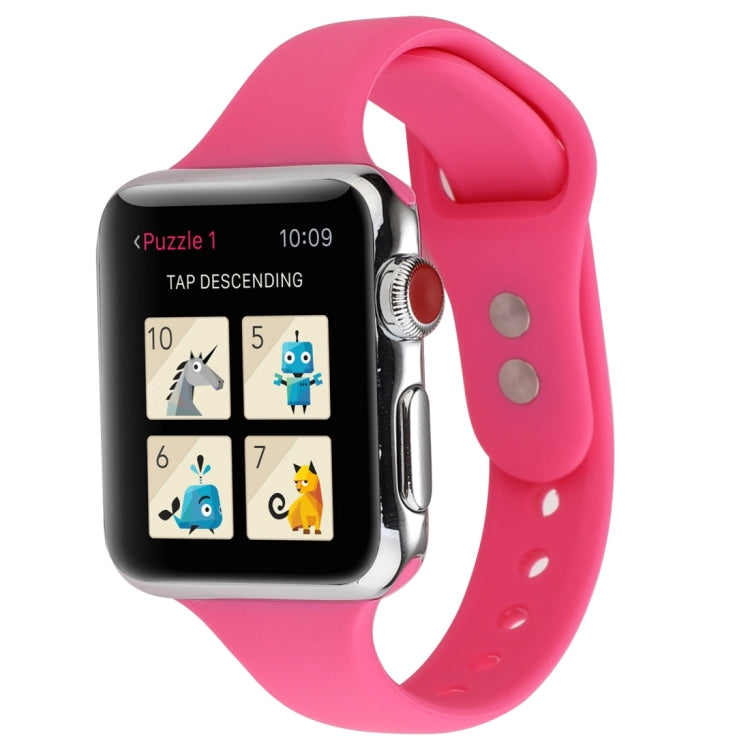 Cinturino da polso sostitutivo con doppia fibbia in silicone sottile, For Apple Watch Series 7 41mm / 6 & SE & 5 & 4 40mm / 3 & 2 & 1 38mm