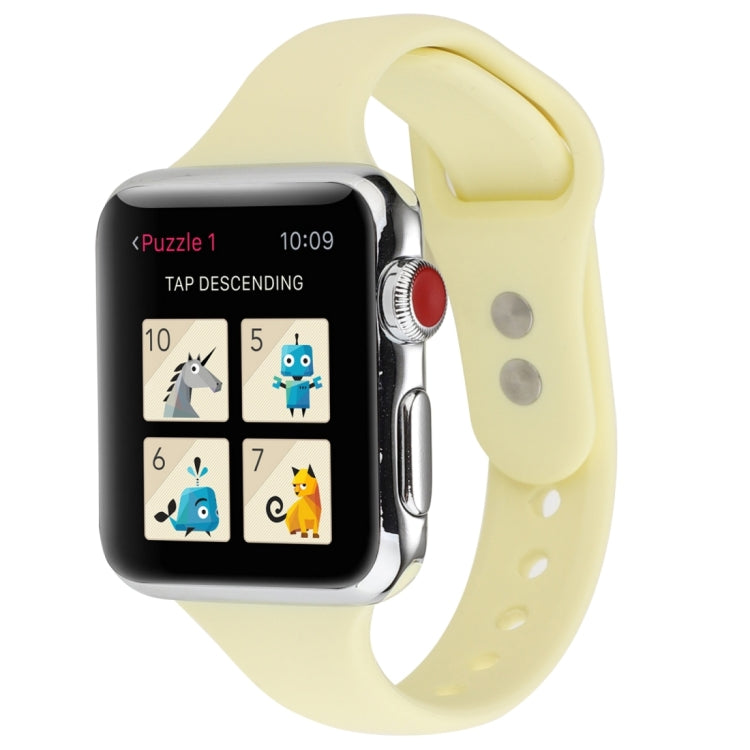 Cinturino da polso sostitutivo con doppia fibbia in silicone sottile, For Apple Watch Series 8&7 41mm / SE 2&6&SE&5&4 40mm / 3&2&1 38mm
