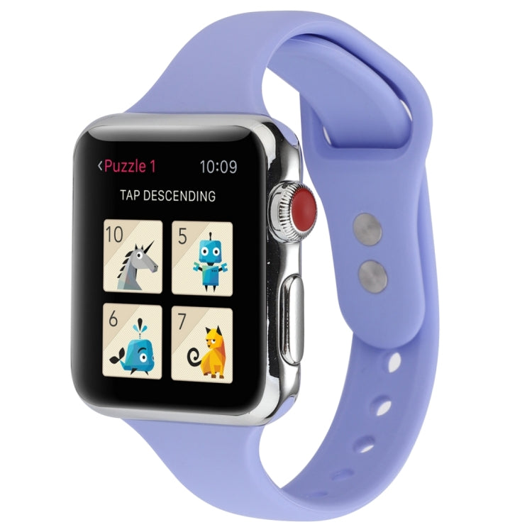 Cinturino da polso sostitutivo con doppia fibbia in silicone sottile, For Apple Watch Series 7 41mm / 6 & SE & 5 & 4 40mm / 3 & 2 & 1 38mm