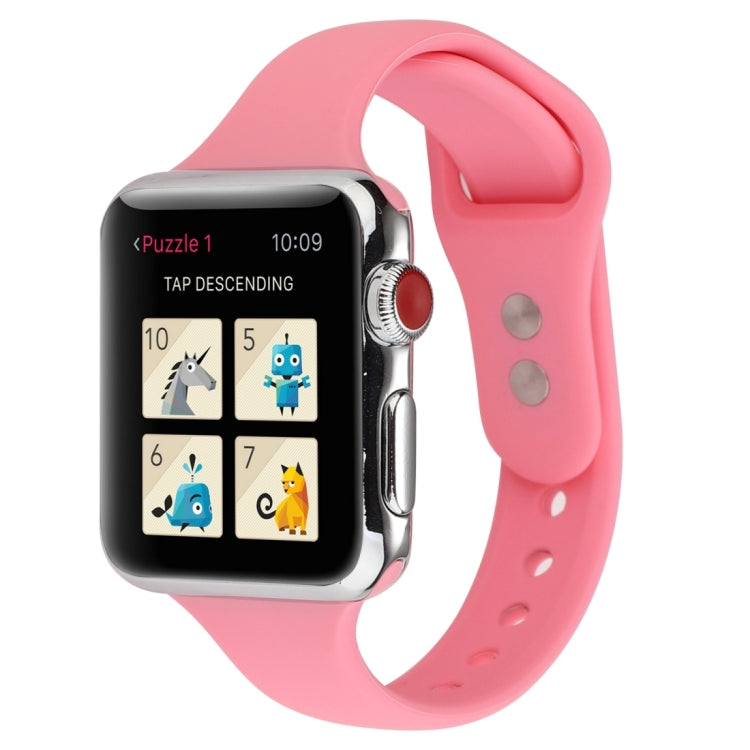 Cinturino da polso sostitutivo con doppia fibbia in silicone sottile, For Apple Watch Series 7 41mm / 6 & SE & 5 & 4 40mm / 3 & 2 & 1 38mm