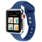 Cinturino da polso sostitutivo con doppia fibbia in silicone sottile, For Apple Watch Series 8&7 41mm / SE 2&6&SE&5&4 40mm / 3&2&1 38mm
