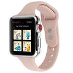 Cinturino da polso sostitutivo con doppia fibbia in silicone sottile, For Apple Watch Series 8&7 41mm / SE 2&6&SE&5&4 40mm / 3&2&1 38mm