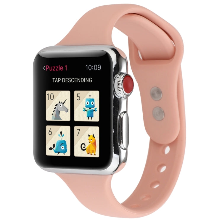 Cinturino da polso sostitutivo con doppia fibbia in silicone sottile, For Apple Watch Series 7 41mm / 6 & SE & 5 & 4 40mm / 3 & 2 & 1 38mm
