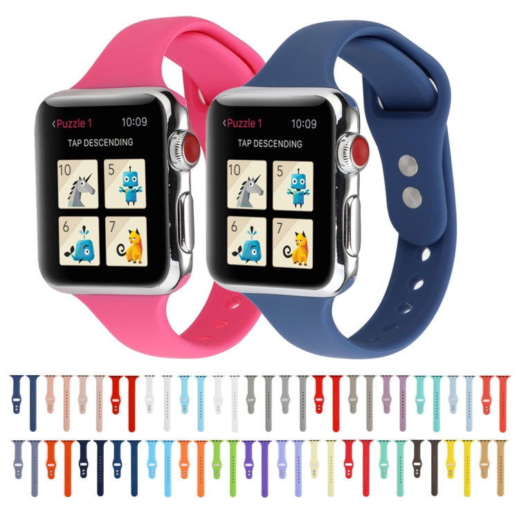 Cinturino da polso sostitutivo con doppia fibbia in silicone sottile, For Apple Watch Series 7 41mm / 6 & SE & 5 & 4 40mm / 3 & 2 & 1 38mm