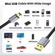 Per ricevitore GPS Garmin versione USB2.0 ad alta velocità, cavo mini a 5 pin, 0.3m, 1.8m, 3m, 5m, 10m