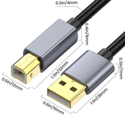 Cavo di estensione per trasmissione dati stampante USB 2.0 A maschio a B maschio con porta quadrata, 0.3m, 1.8m, 3m, 5m, 10m