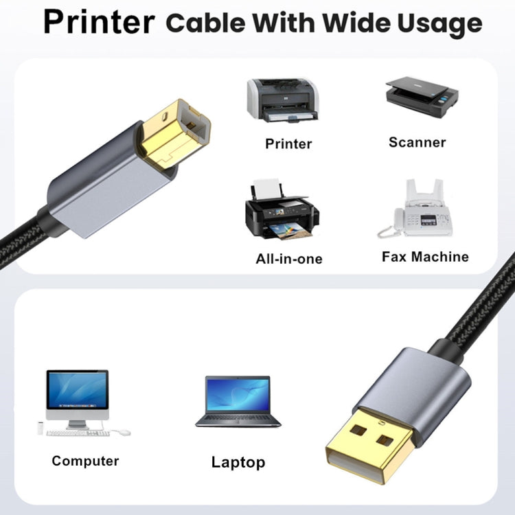 Cavo di estensione per trasmissione dati stampante USB 2.0 A maschio a B maschio con porta quadrata, 0.3m, 1.8m, 3m, 5m, 10m