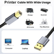 Cavo di estensione per trasmissione dati stampante USB 2.0 A maschio a B maschio con porta quadrata, 0.3m, 1.8m, 3m, 5m, 10m