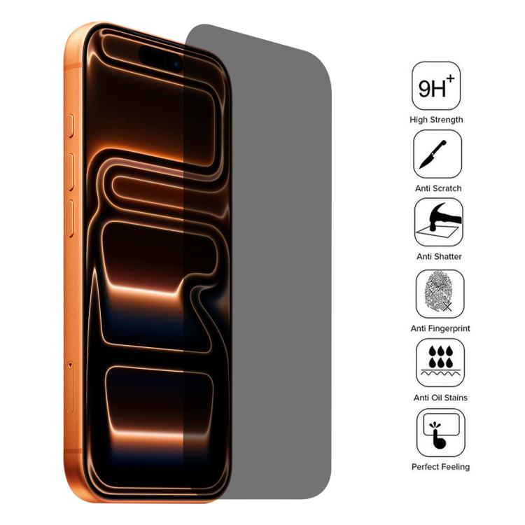 Pellicola in vetro temperato anti-spia a copertura totale ad alta trasparenza, For iPhone 17 Pro Max, For iPhone 17 Pro, For iPhone 17, For iPhone Air, For iPhone 16 Pro Max, For iPhone 16 Pro, For iPhone 16 Plus, For iPhone 16