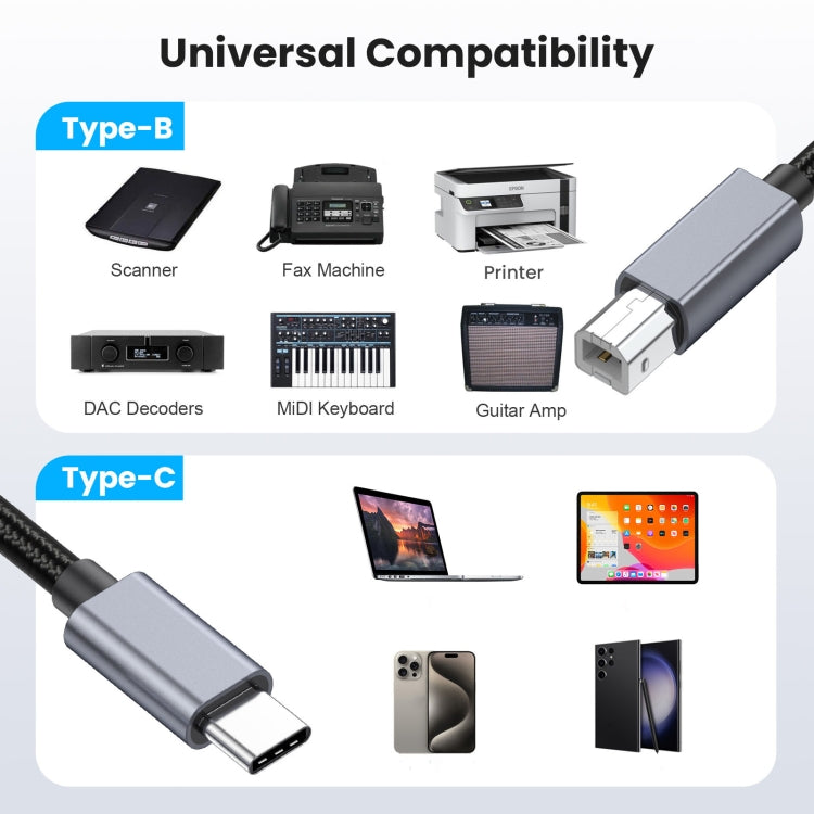 Cavo adattatore USB-C a USB-B per tastiera MIDI e stampante