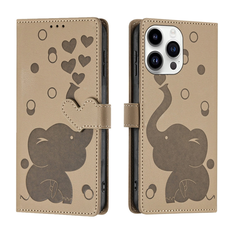 Custodia per telefono in pelle goffrata con elefante dei cartoni animati, For iPhone 16 Pro Max, For iPhone 16 Pro, For iPhone 16 Plus, For iPhone 16