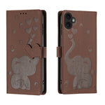 Custodia per telefono in pelle goffrata con elefante dei cartoni animati, For iPhone 16 Pro Max, For iPhone 16 Pro, For iPhone 16 Plus, For iPhone 16