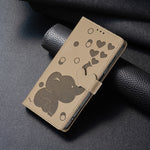 Custodia per telefono in pelle goffrata con elefante dei cartoni animati, For iPhone 16 Pro Max, For iPhone 16 Pro, For iPhone 16 Plus, For iPhone 16