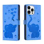 Custodia per telefono in pelle goffrata con elefante dei cartoni animati, For iPhone 15 Pro Max, For iPhone 15 Pro, For iPhone 15 Plus, For iPhone 15