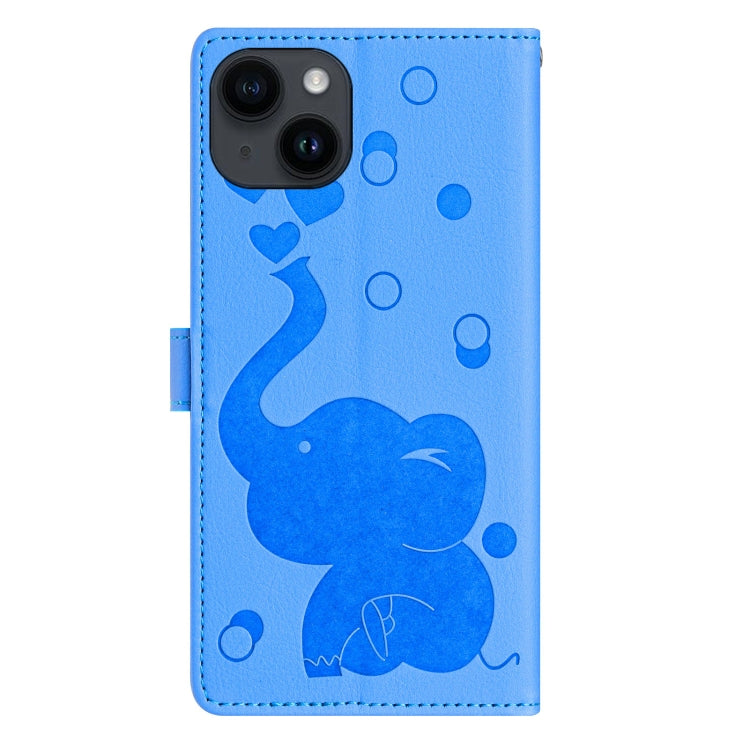Custodia per telefono in pelle goffrata con elefante dei cartoni animati, For iPhone 14 Plus, For iPhone 14, For iPhone 14 Pro, For iPhone 14 Pro Max