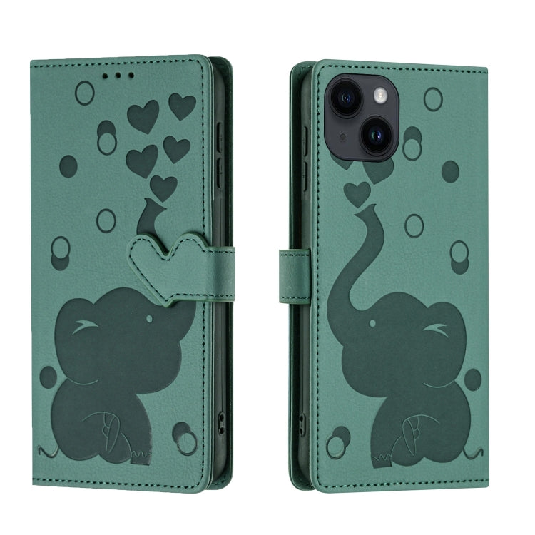 Custodia per telefono in pelle goffrata con elefante dei cartoni animati, For iPhone 14 Plus, For iPhone 14, For iPhone 14 Pro, For iPhone 14 Pro Max