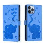 Custodia per telefono in pelle goffrata con elefante dei cartoni animati, For iPhone SE 2022 / 2020, For iPhone 13 Pro Max, For iPhone 13 Pro, For iPhone 13