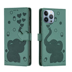 Custodia per telefono in pelle goffrata con elefante dei cartoni animati, For iPhone SE 2022 / 2020, For iPhone 13 Pro Max, For iPhone 13 Pro, For iPhone 13