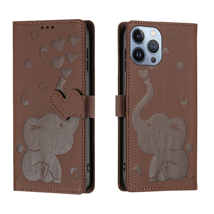 Custodia per telefono in pelle goffrata con elefante dei cartoni animati, For iPhone SE 2022 / 2020, For iPhone 13 Pro Max, For iPhone 13 Pro, For iPhone 13
