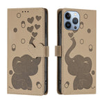 Custodia per telefono in pelle goffrata con elefante dei cartoni animati, For iPhone SE 2022 / 2020, For iPhone 13 Pro Max, For iPhone 13 Pro, For iPhone 13