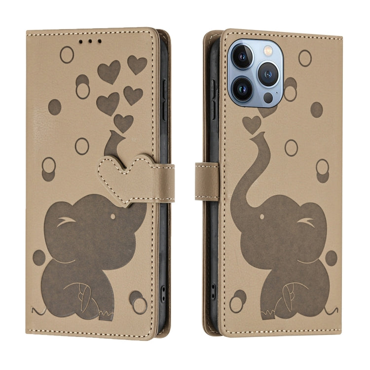 Custodia per telefono in pelle goffrata con elefante dei cartoni animati, For iPhone SE 2022 / 2020, For iPhone 13 Pro Max, For iPhone 13 Pro, For iPhone 13