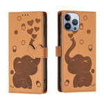 Custodia per telefono in pelle goffrata con elefante dei cartoni animati, For iPhone SE 2022 / 2020, For iPhone 13 Pro Max, For iPhone 13 Pro, For iPhone 13