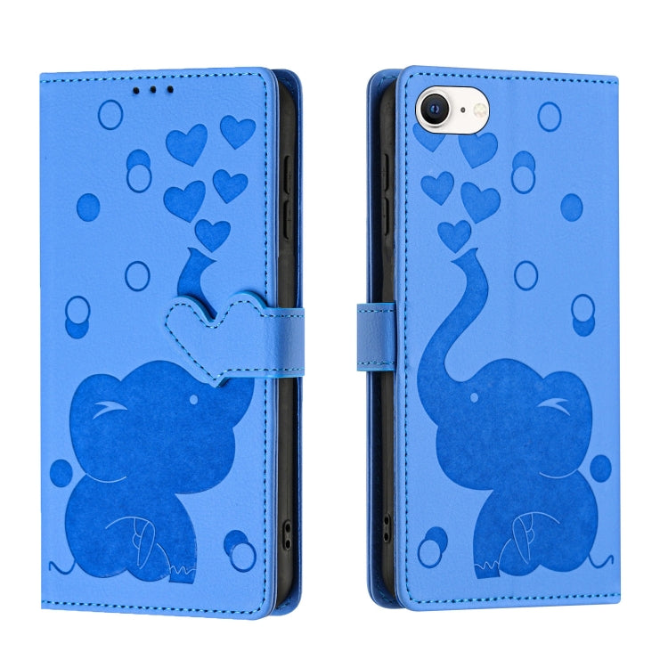 Custodia per telefono in pelle goffrata con elefante dei cartoni animati, For iPhone SE 2022 / 2020, For iPhone 13 Pro Max, For iPhone 13 Pro, For iPhone 13